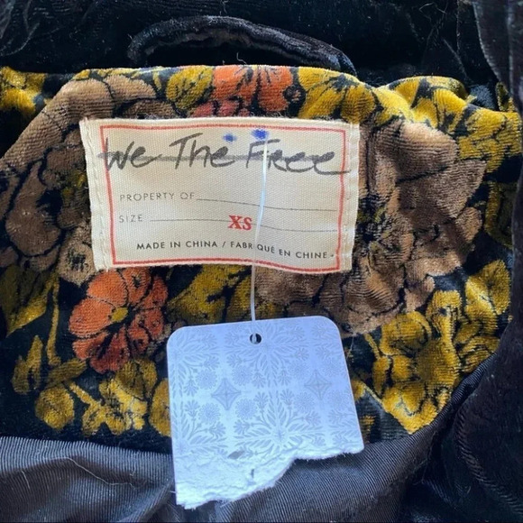 NWT Free People Nicolette Velvet Floral Blazer Oversized Boyfriend Jacket XS - Picture 16 of 17